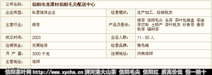 龙潭村信阳毛尖配送中心