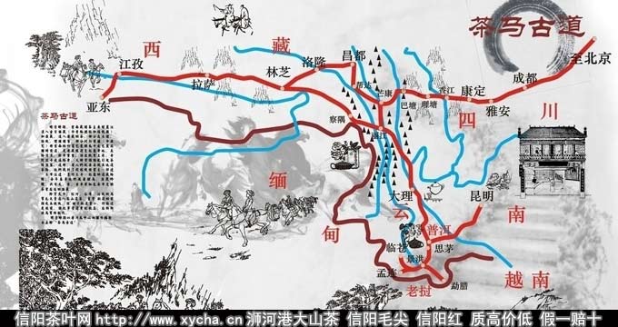 云南茶马古道路线图