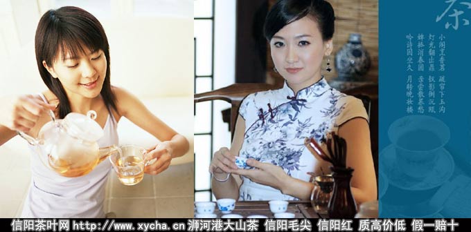 茶吧美女养眼精图侧看茶文化